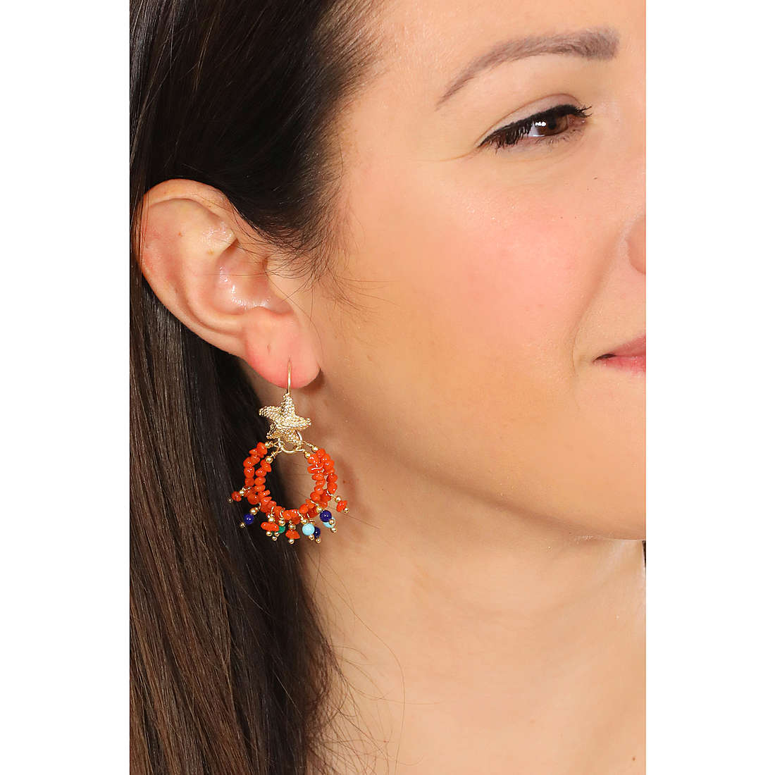 GioiaPura earrings woman GYOARP0410-G wearing