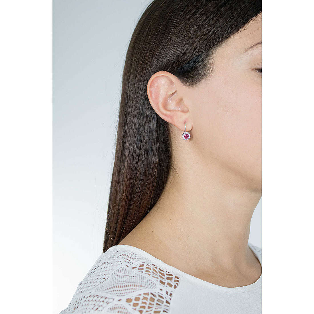 GioiaPura earrings woman INS003OR089RHRO wearing