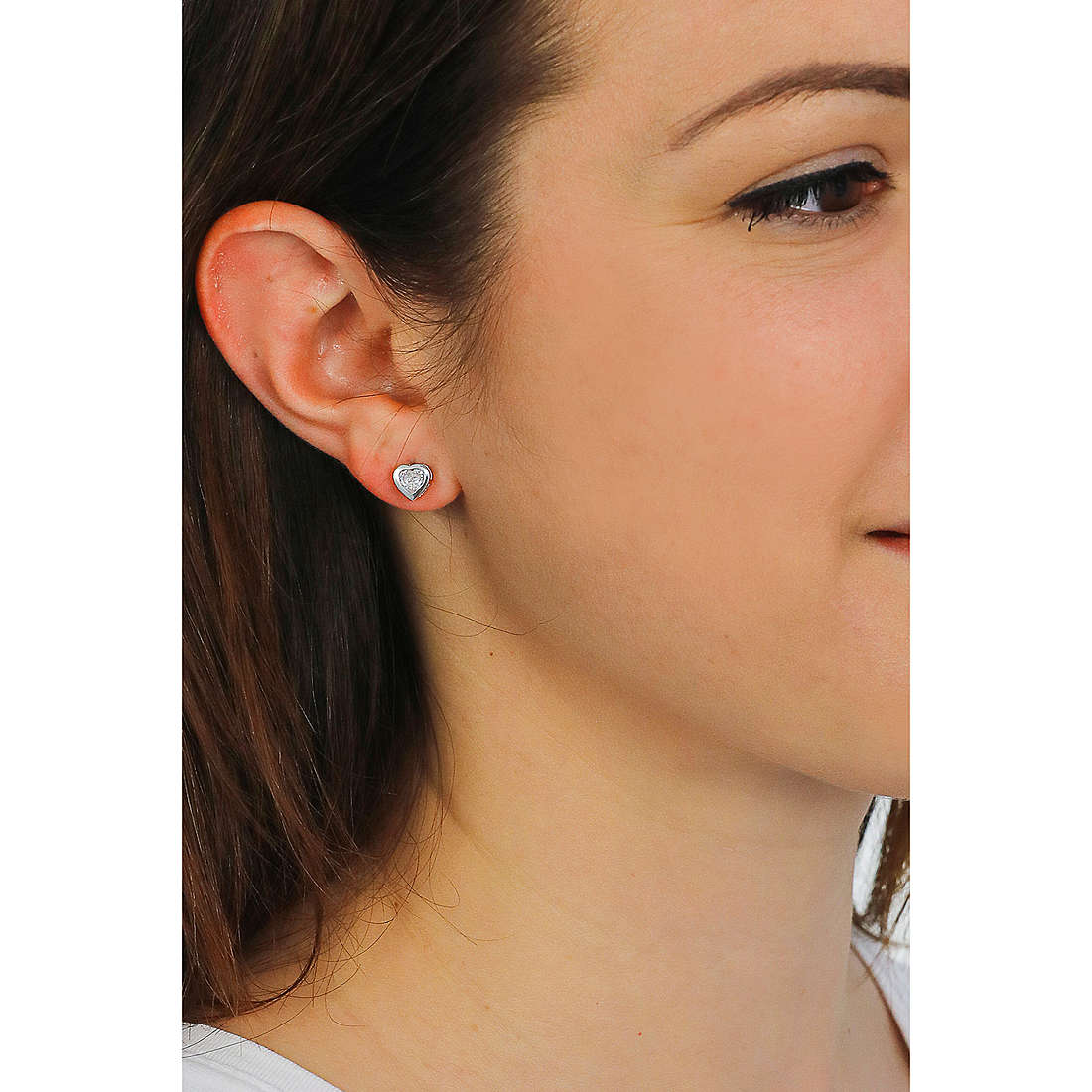 GioiaPura earrings woman INS003OR097RHWH wearing
