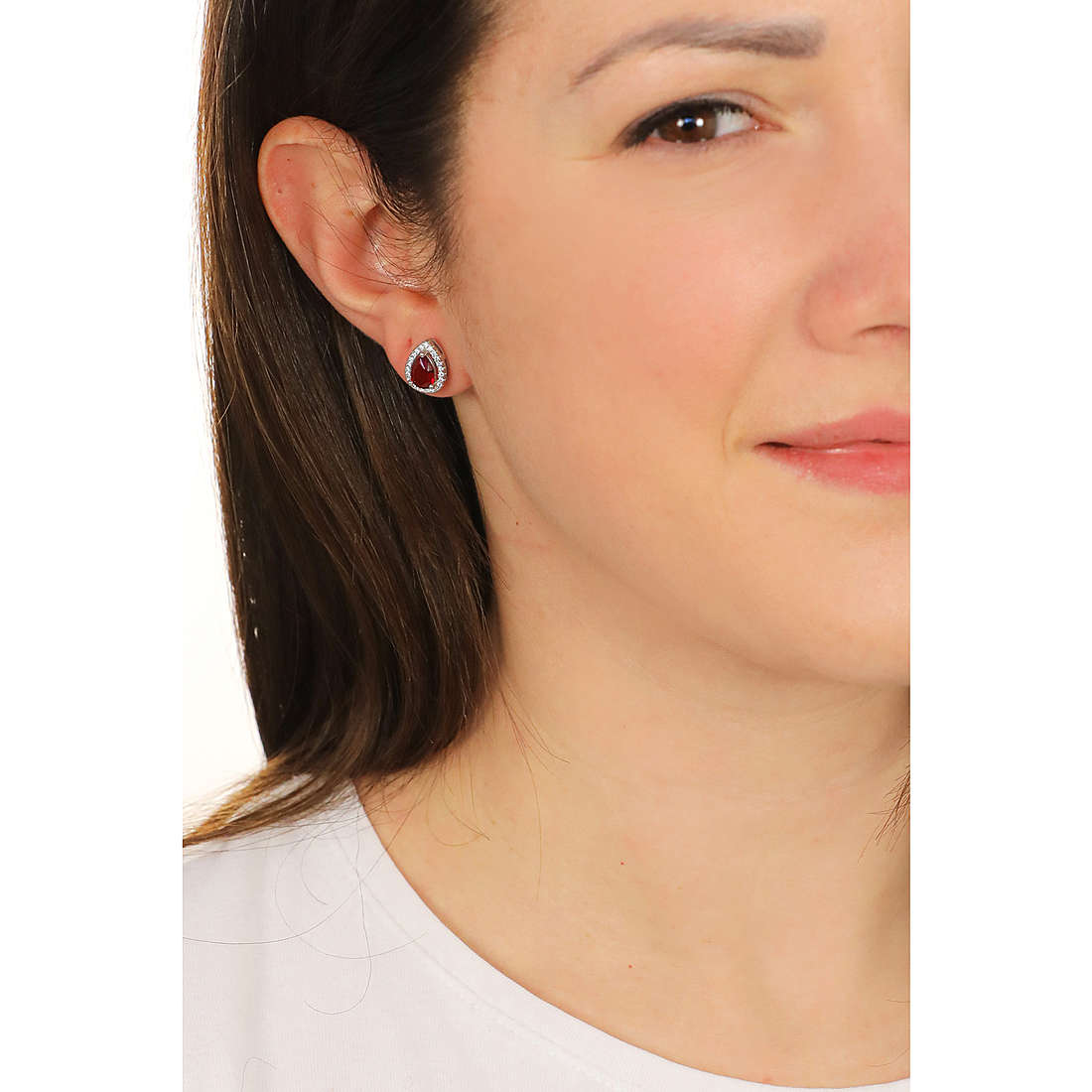 GioiaPura earrings woman INS017OR001RHRO wearing