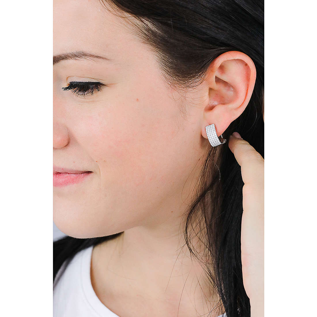 GioiaPura earrings woman INS023OR019RHWH wearing