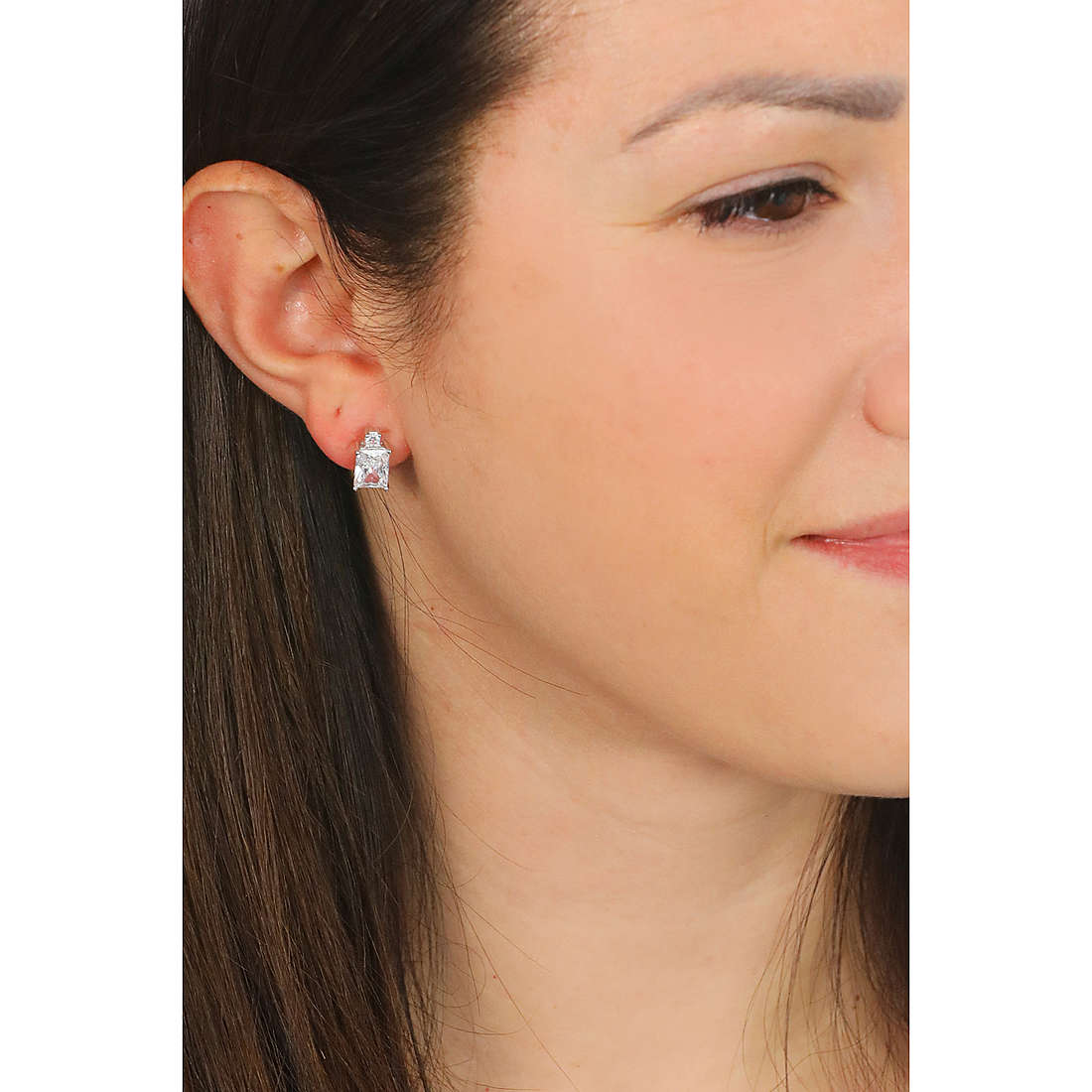 GioiaPura earrings woman INS028OR1101RHWH wearing