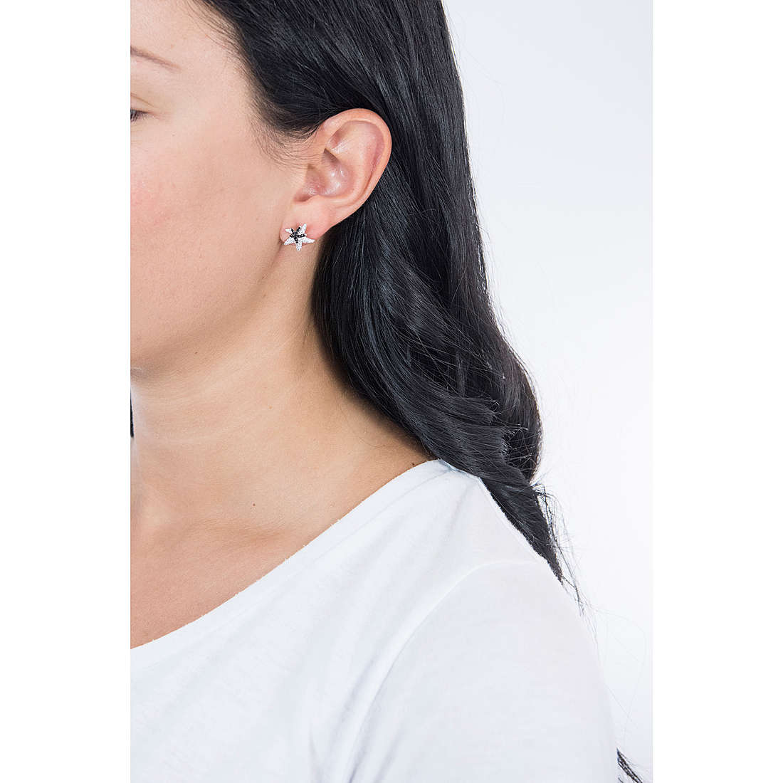GioiaPura earrings woman INS028OR307WHNE wearing