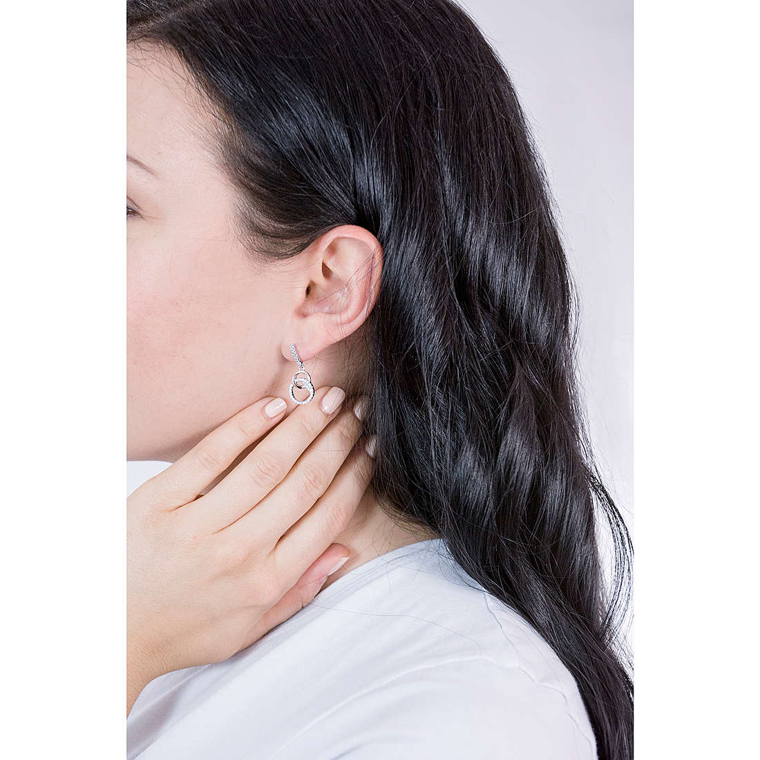 GioiaPura earrings woman INS028OR329BIC wearing