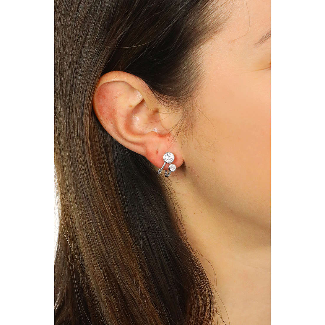 GioiaPura earrings woman INS028OR394RHWH wearing