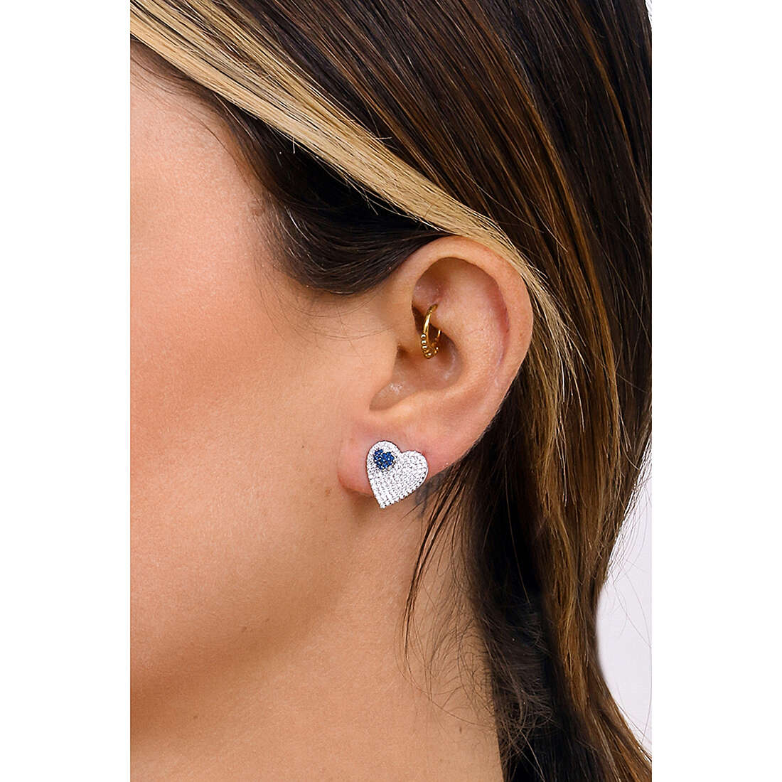 GioiaPura earrings woman INS028OR428BL wearing