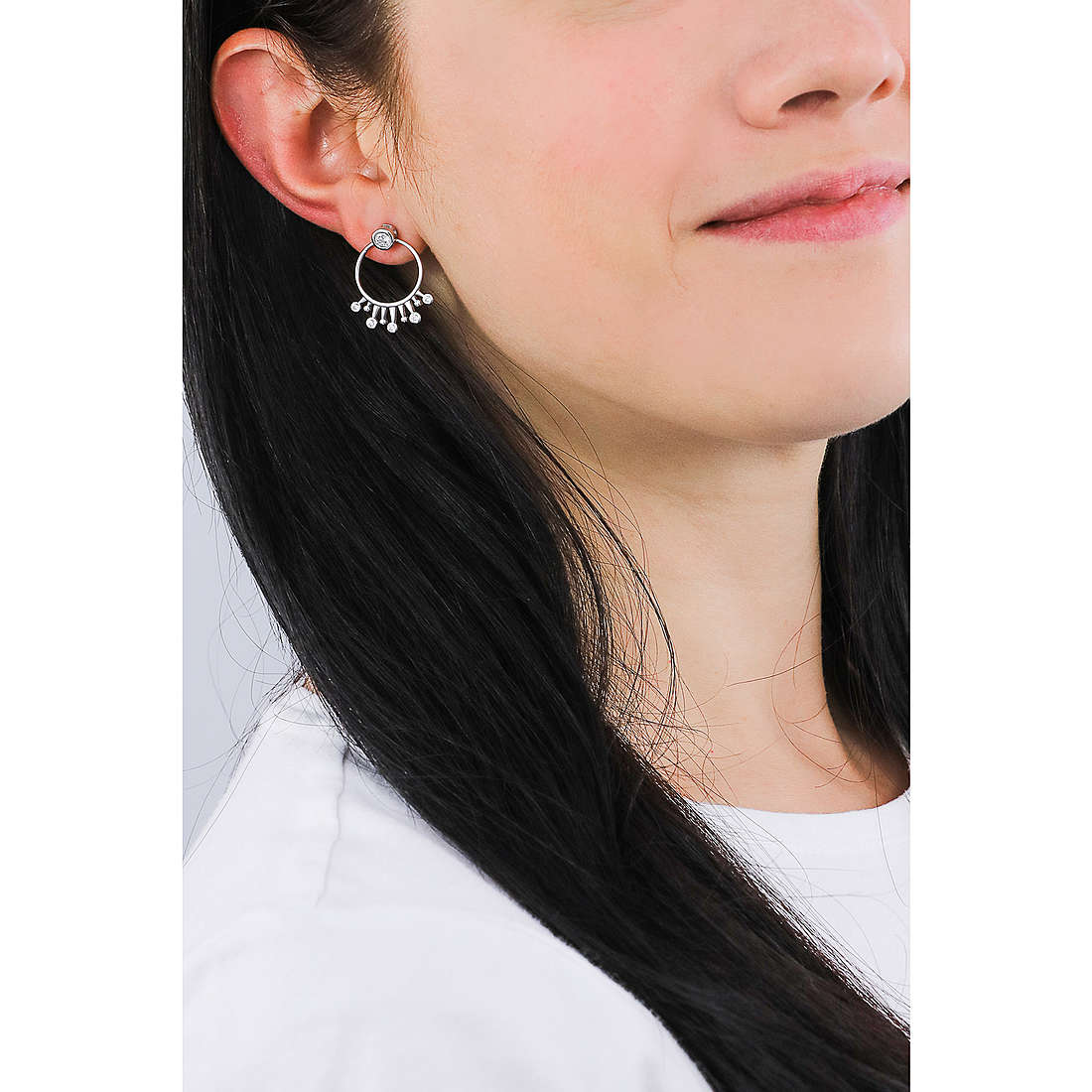 GioiaPura earrings woman INS028OR775RHWH wearing