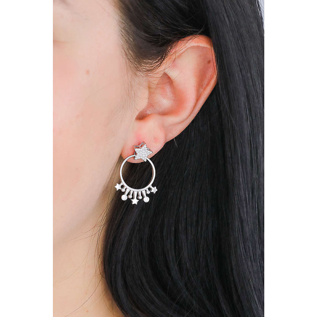 GioiaPura earrings woman INS028OR776RHWH wearing
