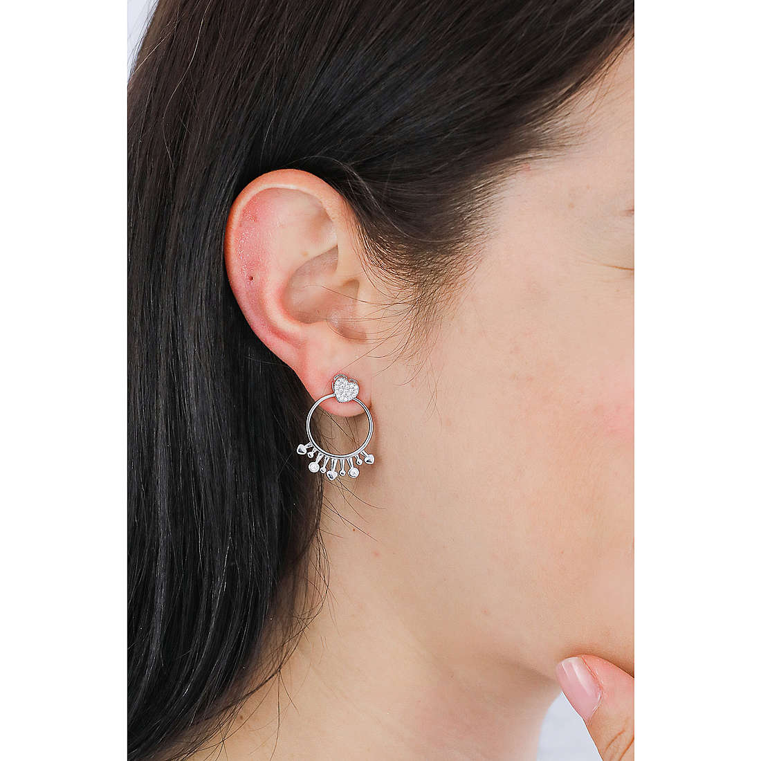 GioiaPura earrings woman INS028OR777RHWH wearing
