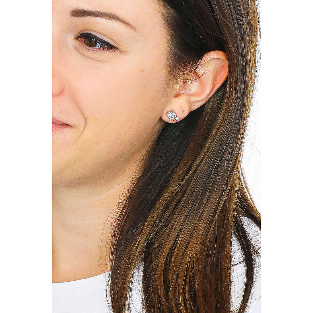 GioiaPura earrings woman INS028OR801RHWH wearing