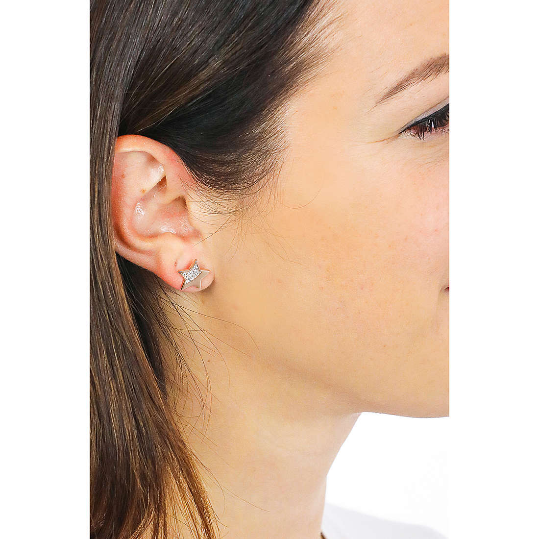 GioiaPura earrings woman INS028OR905RSWH wearing