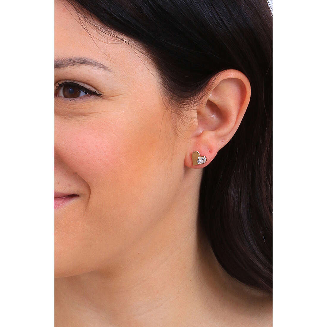 GioiaPura earrings woman INS028OR906RSWH wearing