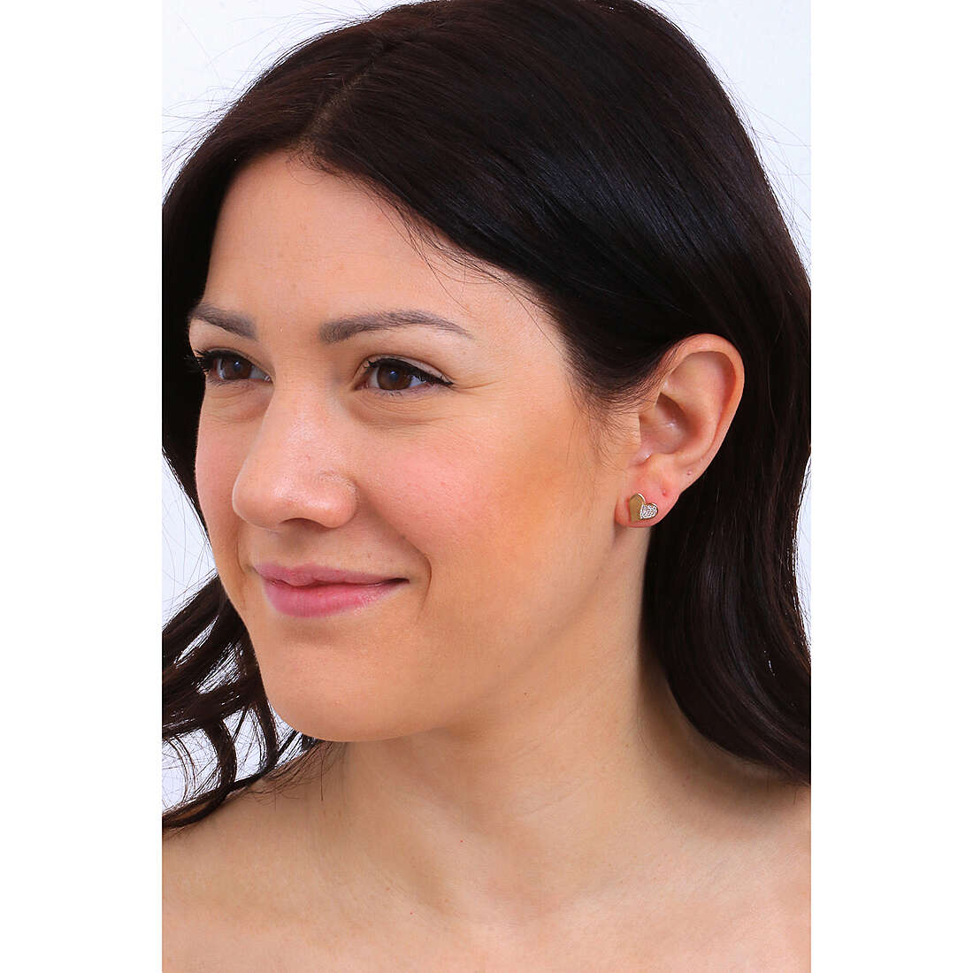 GioiaPura earrings woman INS028OR906RSWH wearing
