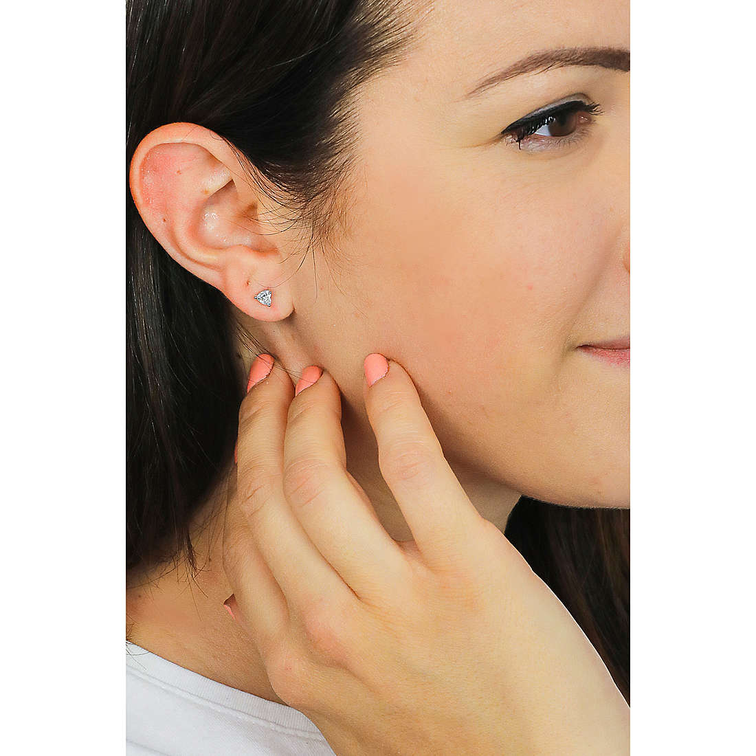GioiaPura earrings woman INS028OR923SCRHWH wearing