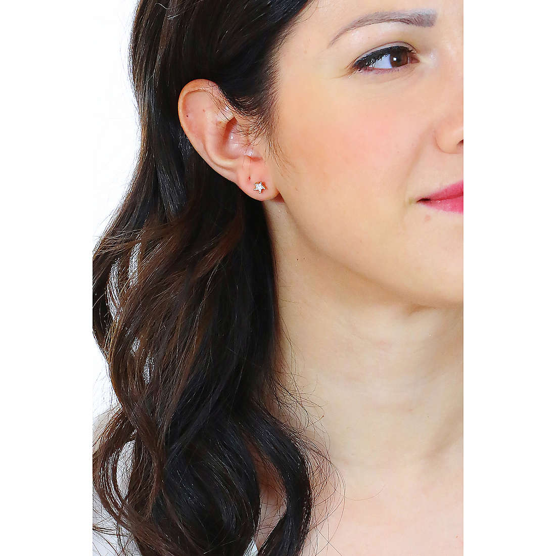 GioiaPura earrings woman INS028OR924SCPLWH wearing