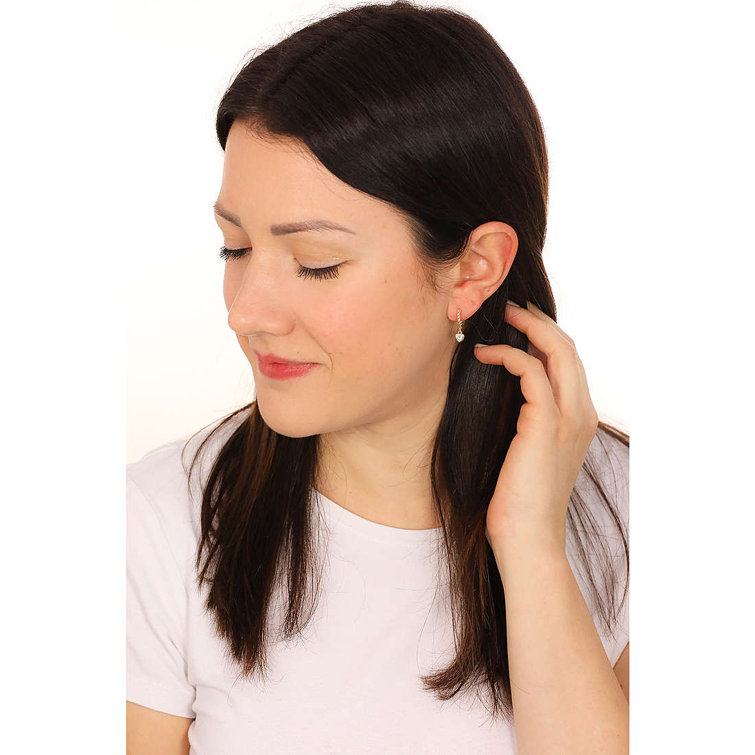 GioiaPura earrings woman INS029OR026PLWH wearing