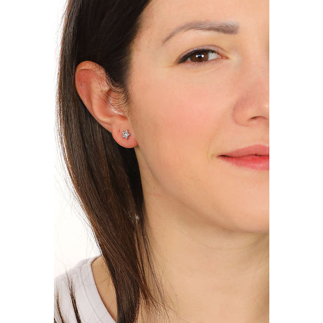 GioiaPura earrings woman INS029OR029RHWH wearing