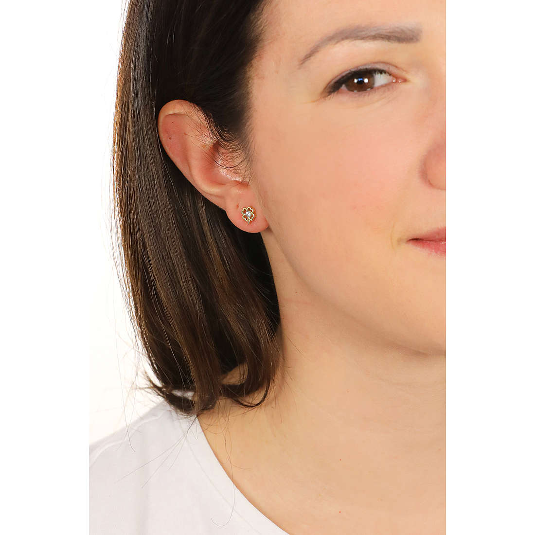 GioiaPura earrings woman INS029OR031PLWH wearing