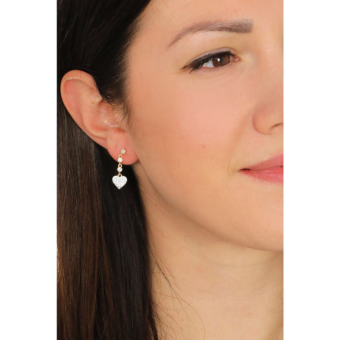GioiaPura earrings woman INS029OR038PLWH wearing