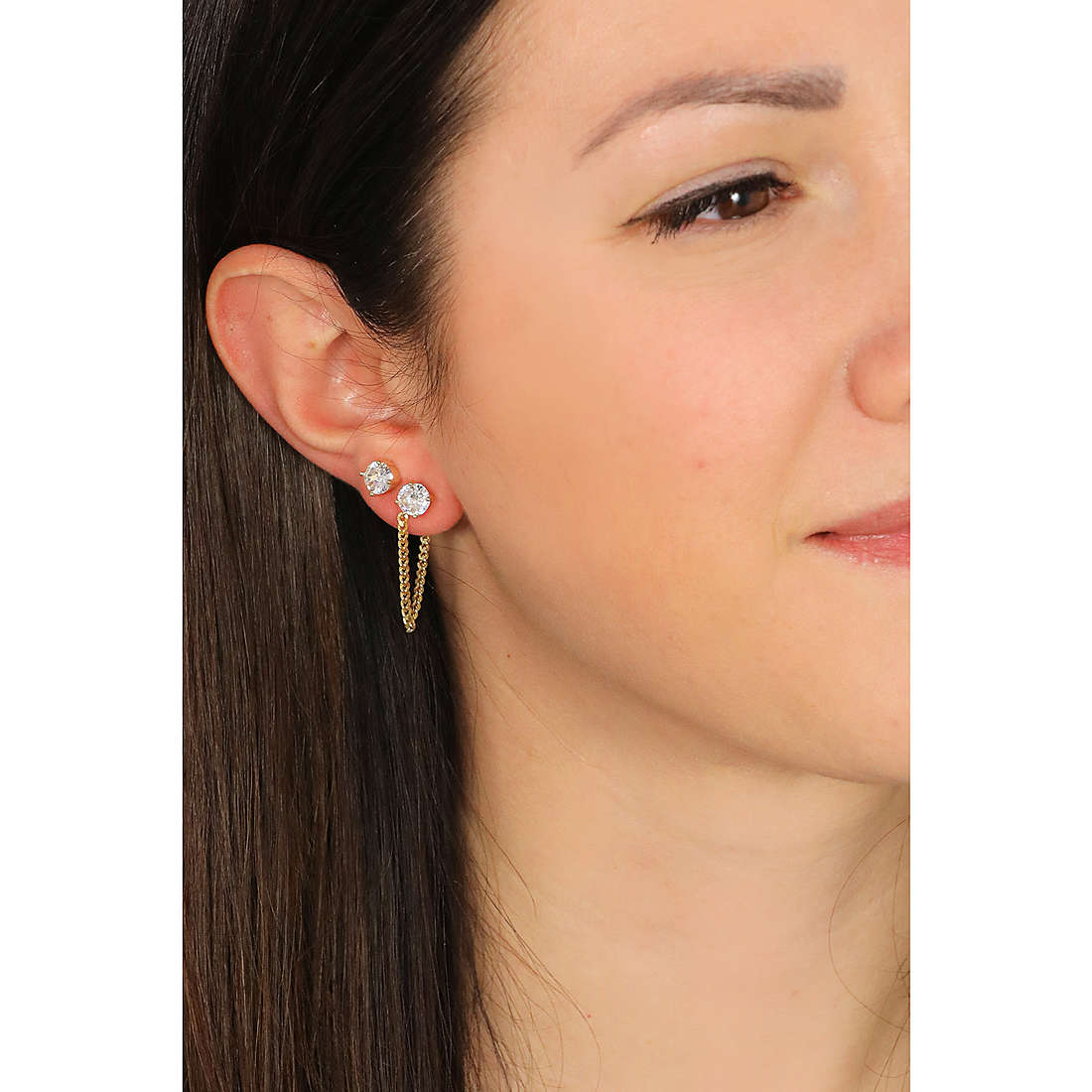 GioiaPura earrings woman INS029OR039PLWH wearing