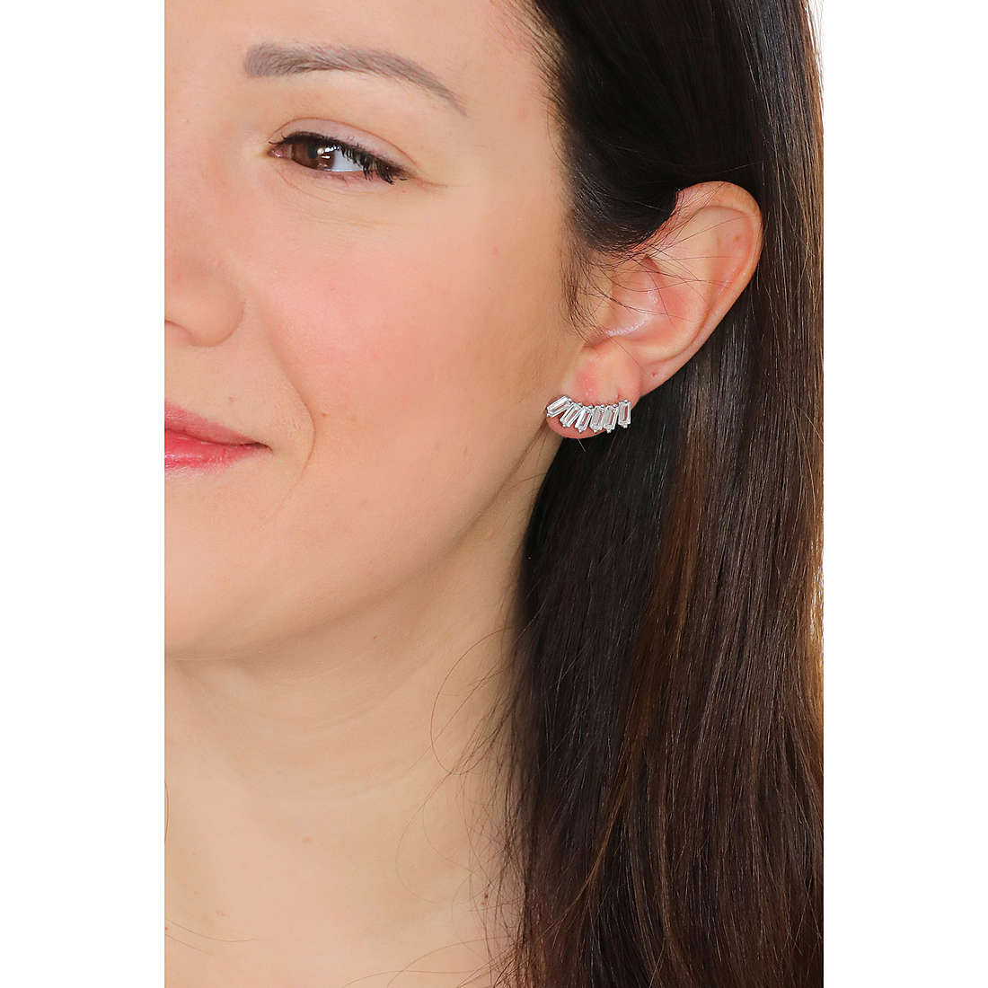 GioiaPura earrings woman INS029OR053RHWH wearing
