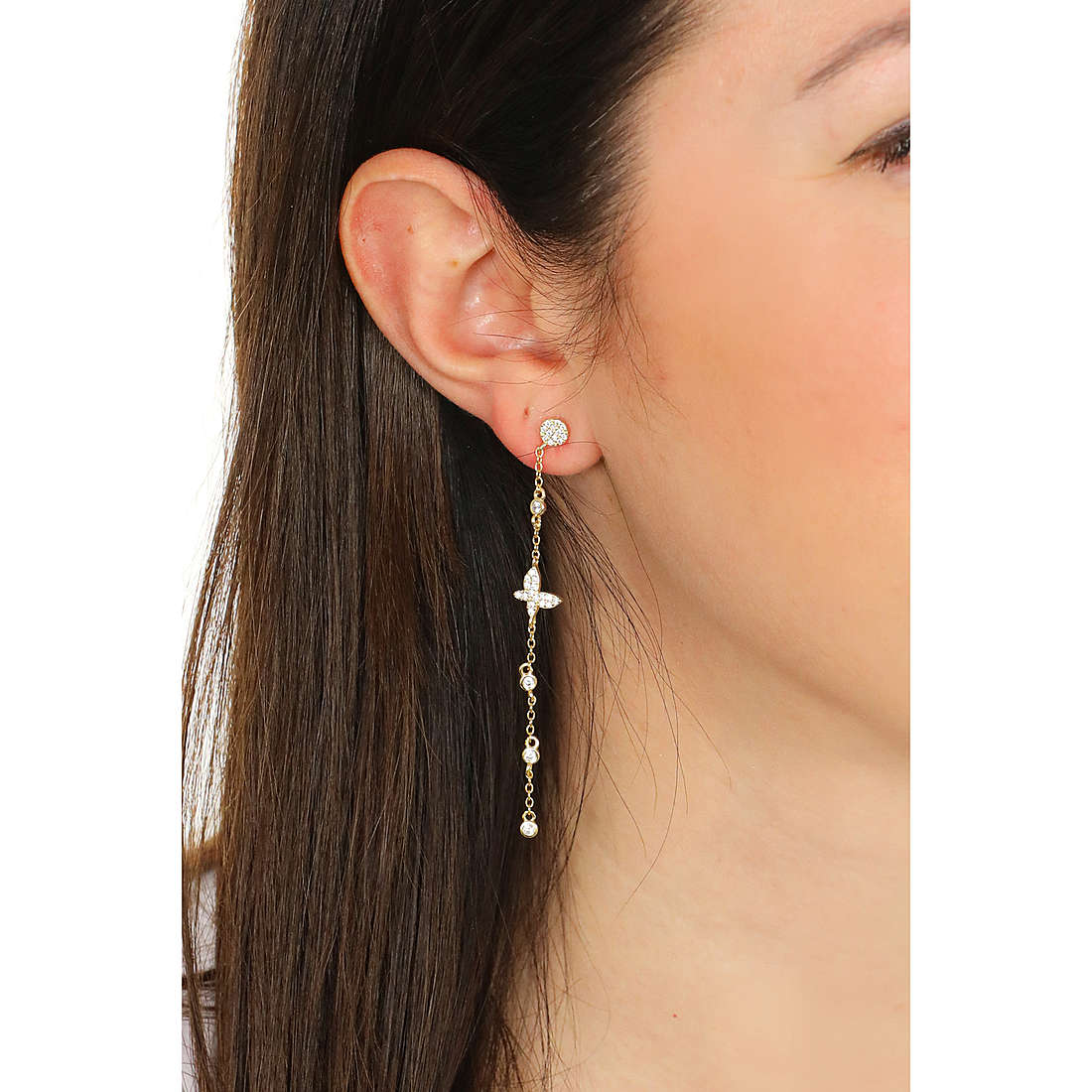 GioiaPura earrings woman INS029OR061PLWH wearing
