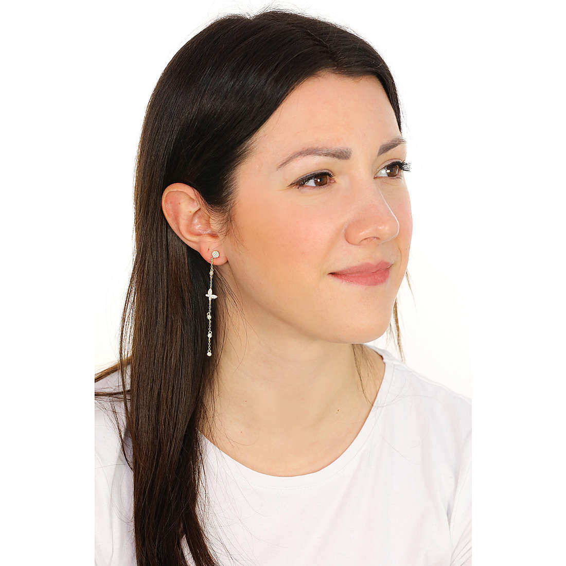 GioiaPura earrings woman INS029OR061PLWH wearing