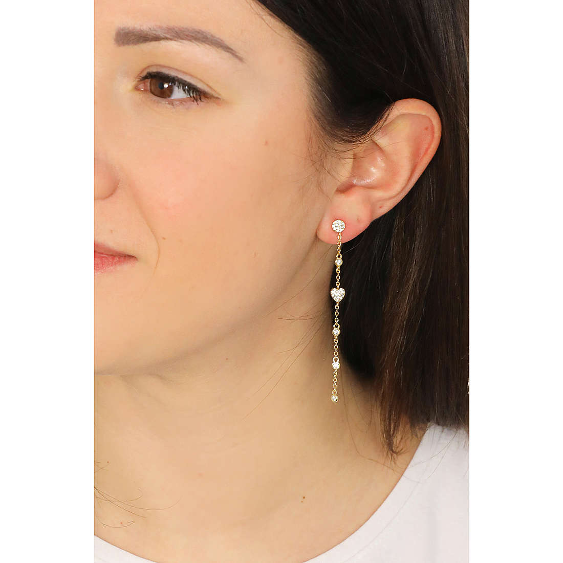 GioiaPura earrings woman INS029OR063PLWH wearing