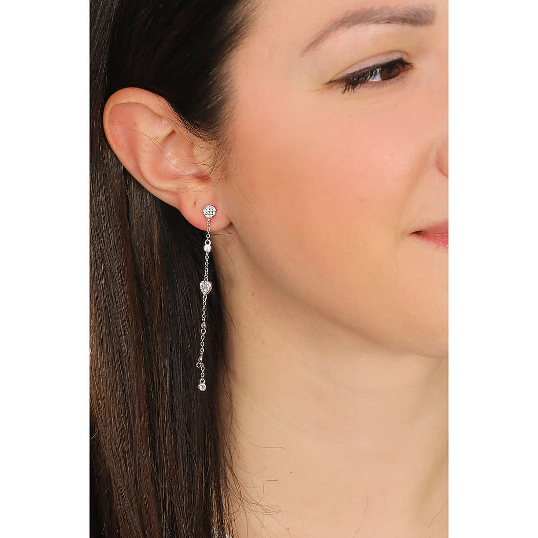 GioiaPura earrings woman INS029OR063RHWH wearing