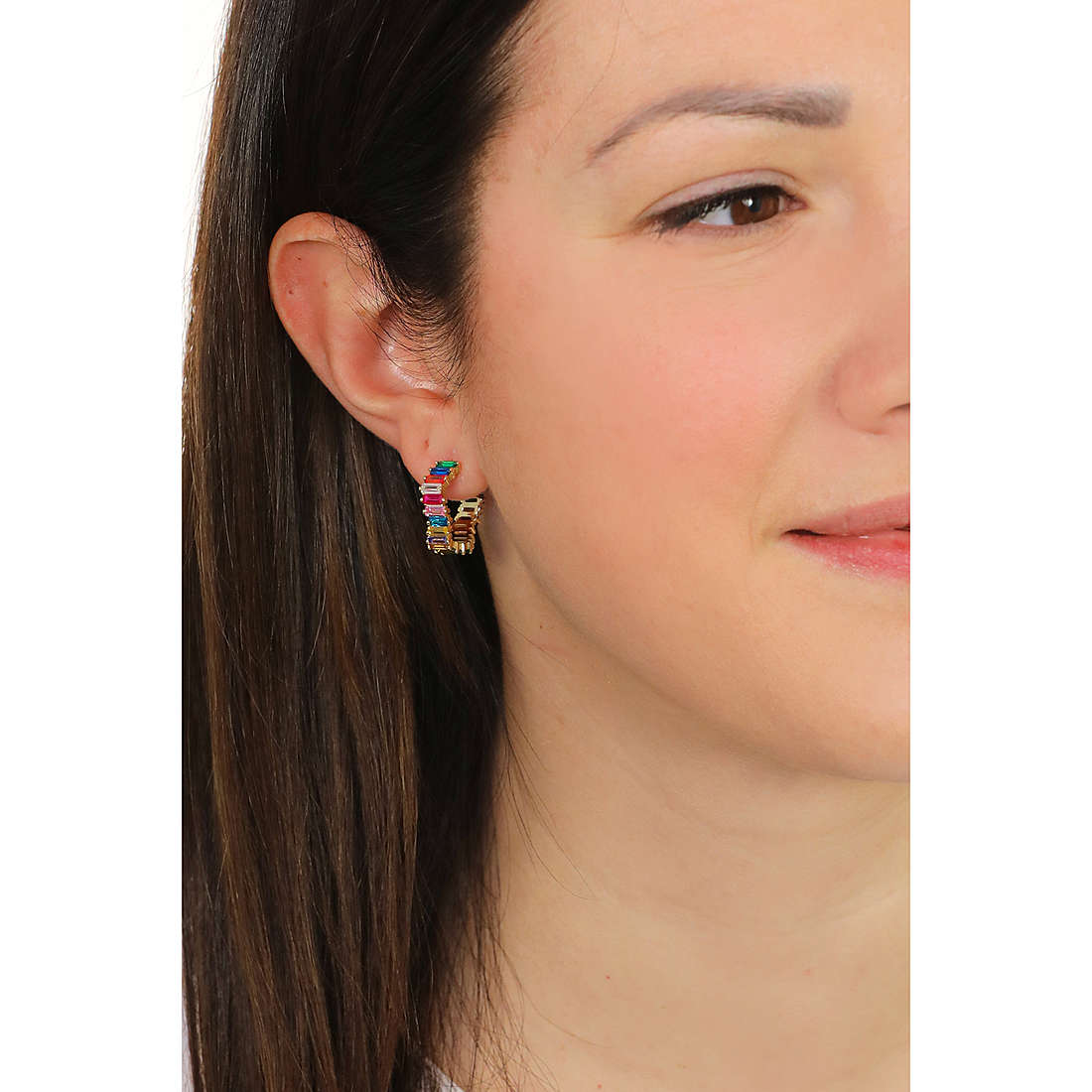 GioiaPura earrings woman INS029OR066PLMU wearing