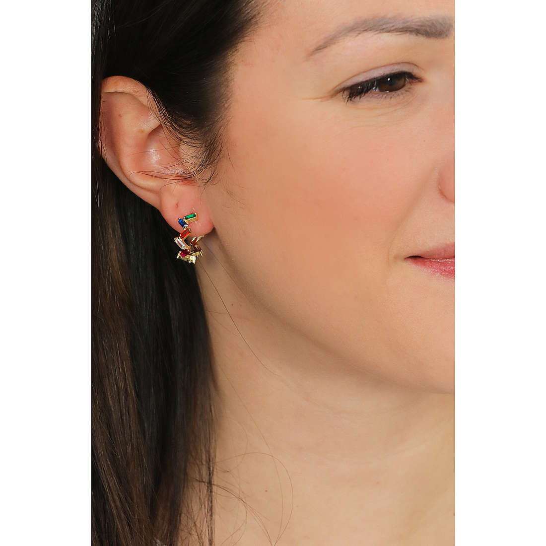 GioiaPura earrings woman INS029OR067PLMU wearing