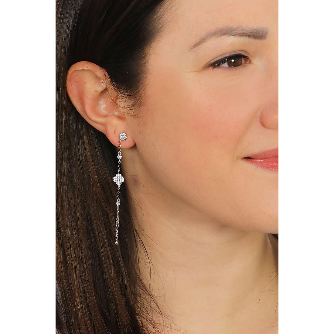 GioiaPura earrings woman INS029OR071RHWH wearing