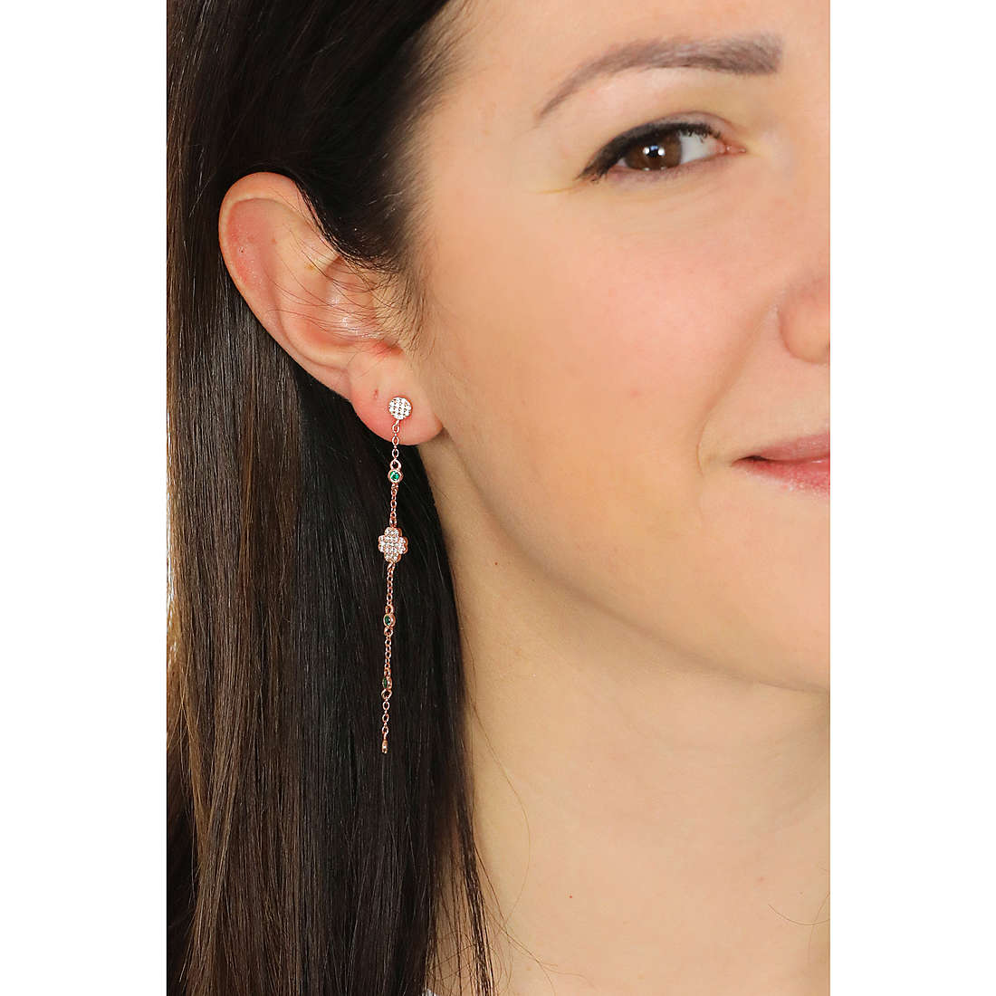 GioiaPura earrings woman INS029OR071RSVE wearing