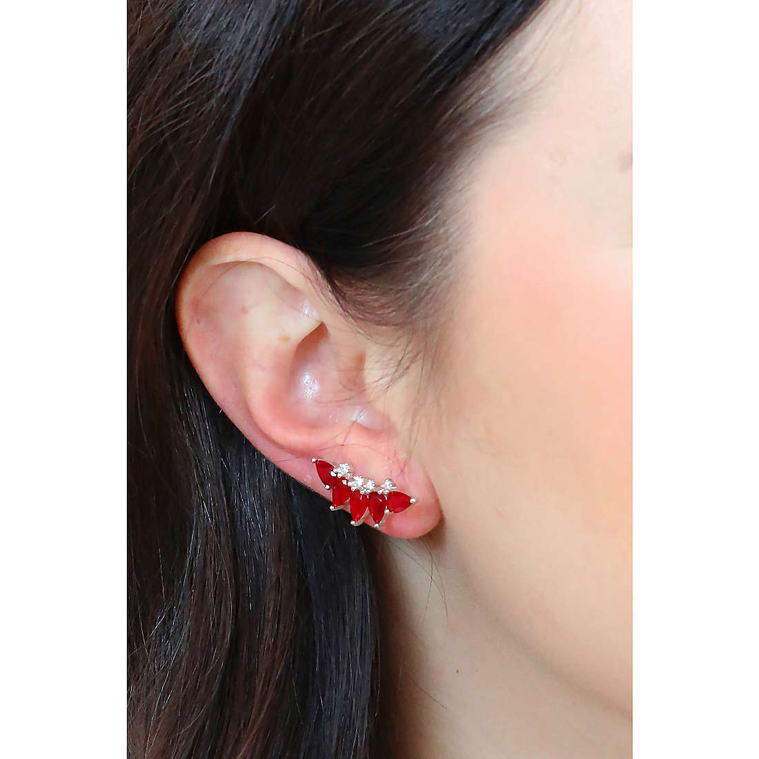 GioiaPura earrings woman INS029OR130RHRO wearing