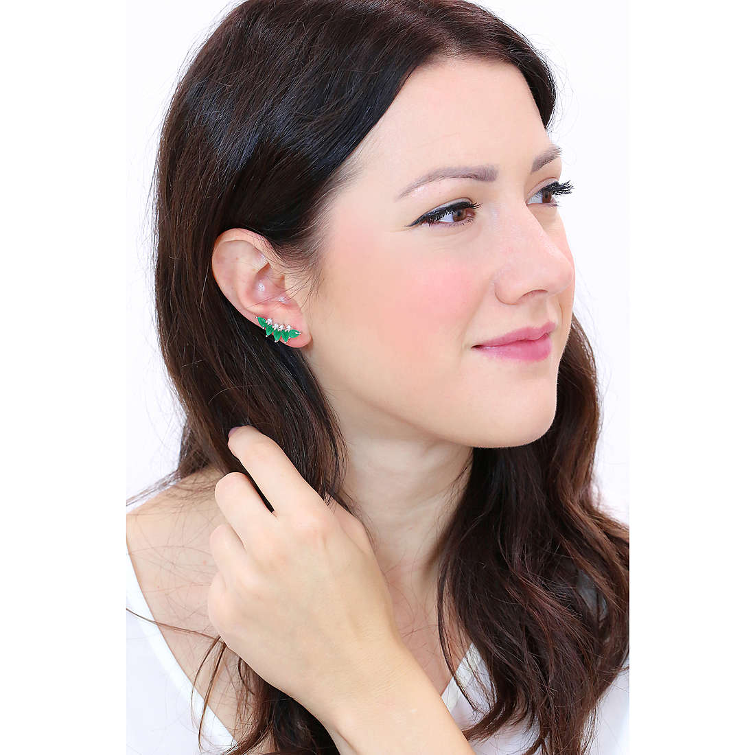 GioiaPura earrings woman INS029OR130RHVE wearing