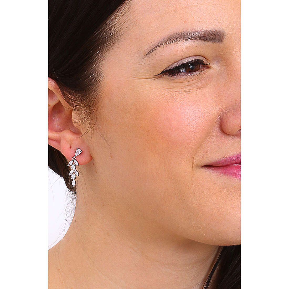 GioiaPura earrings woman INS029OR158RHWH wearing