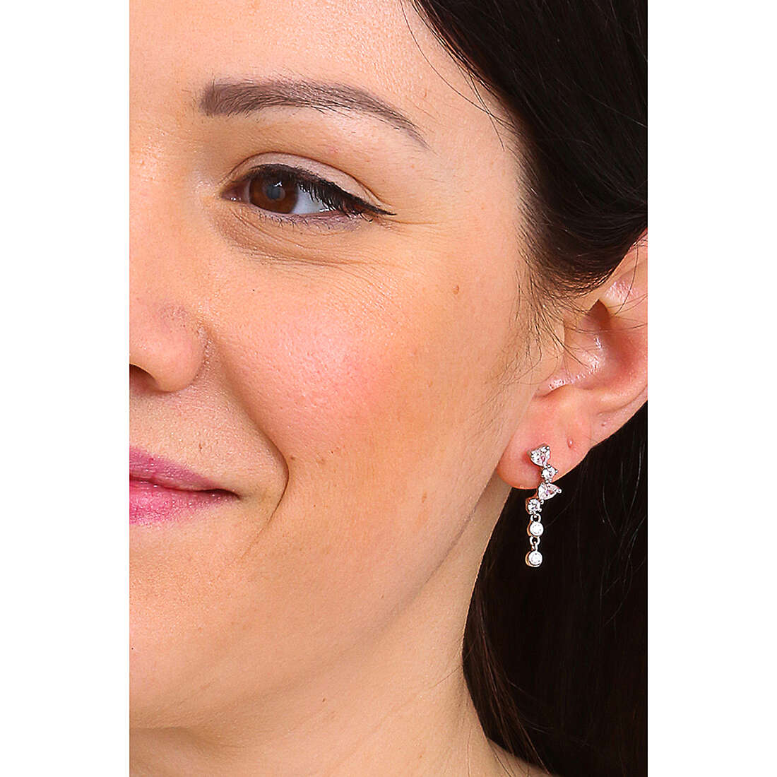 GioiaPura earrings woman INS029OR167RHWH wearing