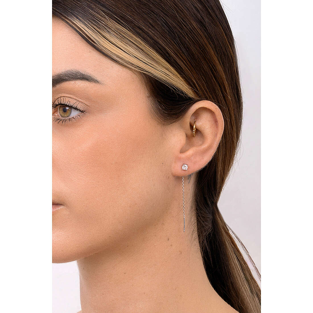 GioiaPura earrings woman INS029OR187RHWH wearing