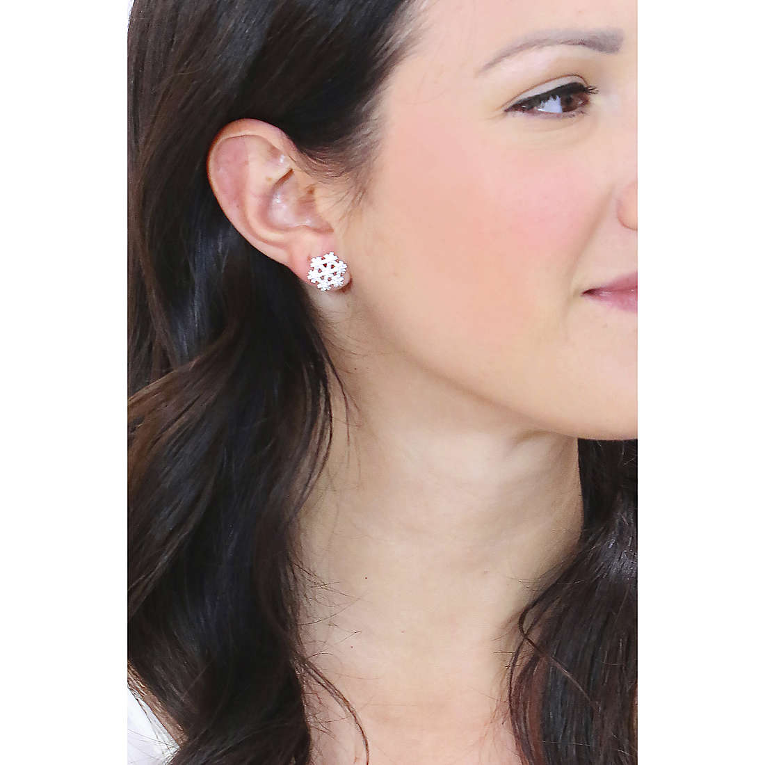GioiaPura earrings woman INS035OR006RHWH wearing