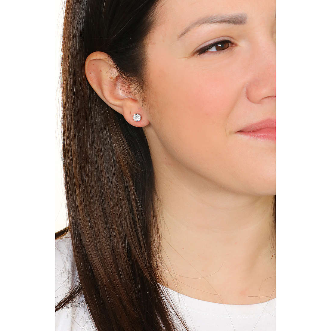 GioiaPura earrings woman INS037OR097RHWH wearing