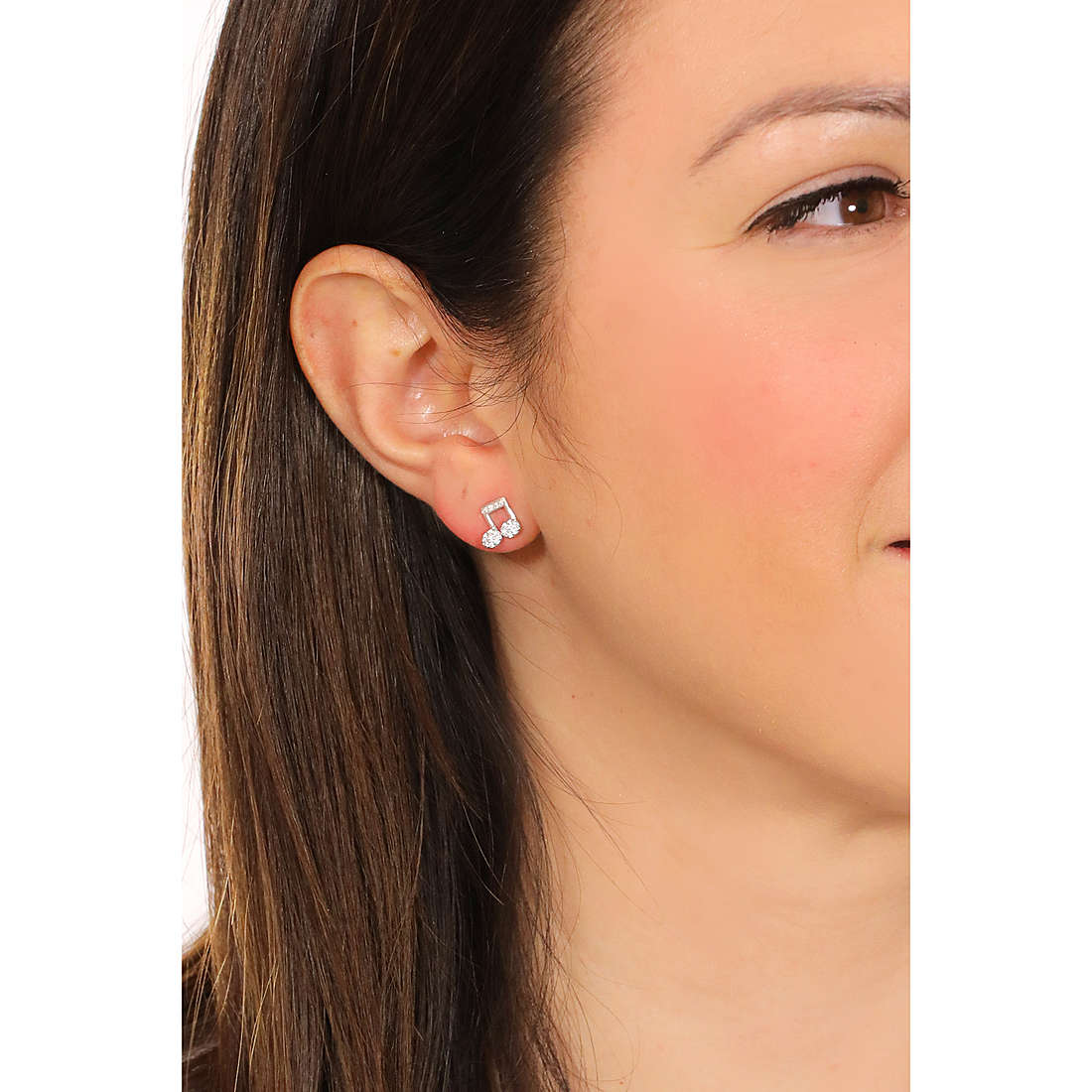GioiaPura earrings woman INS052OR039RHWH wearing