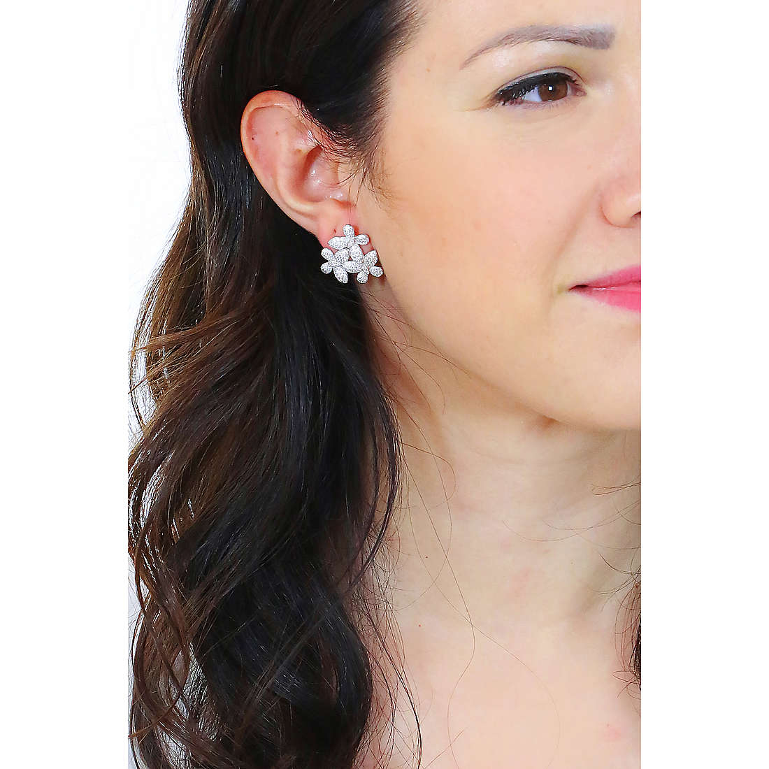 GioiaPura earrings woman INS058OR044RHWH wearing