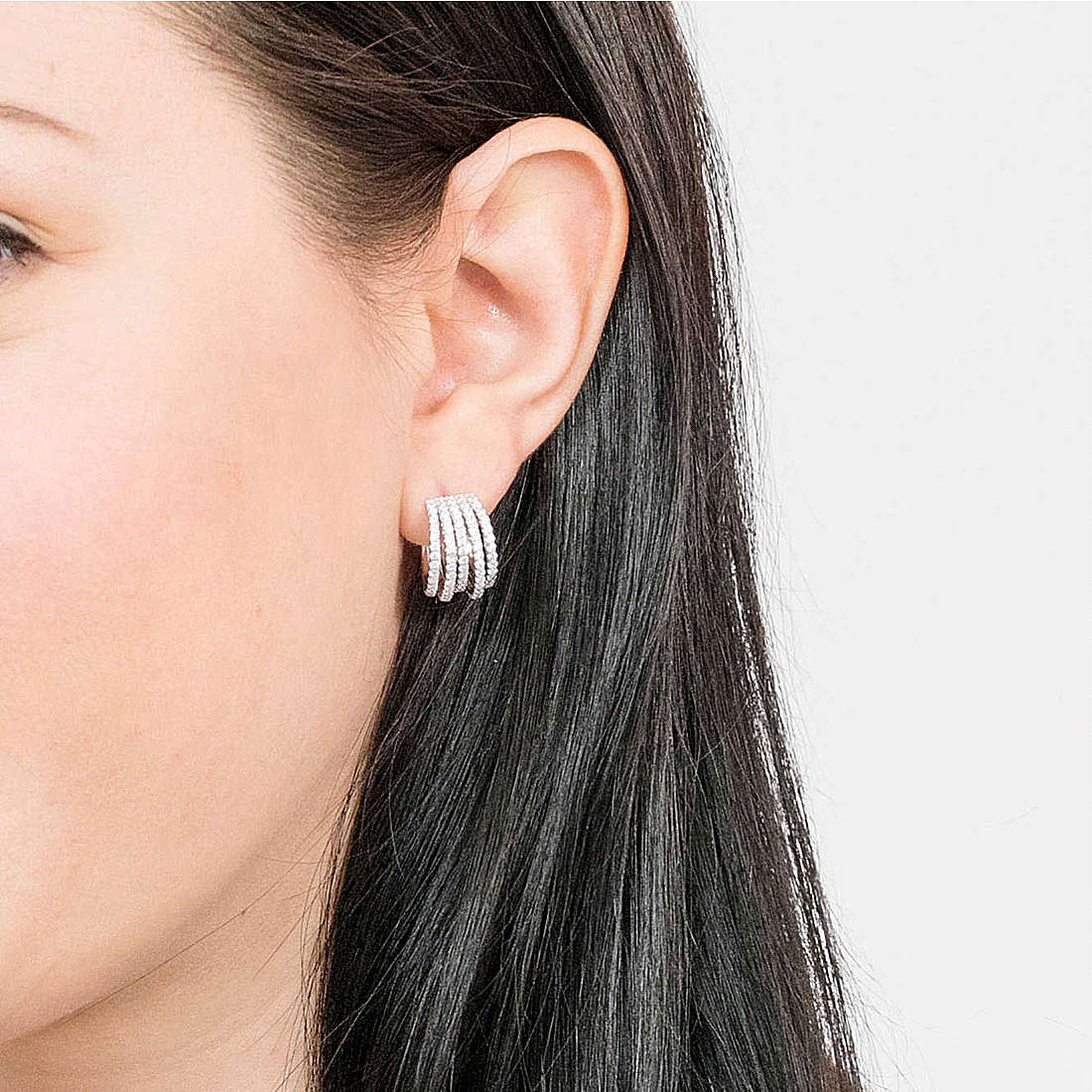 GioiaPura earrings woman INS058OR120RHWH wearing