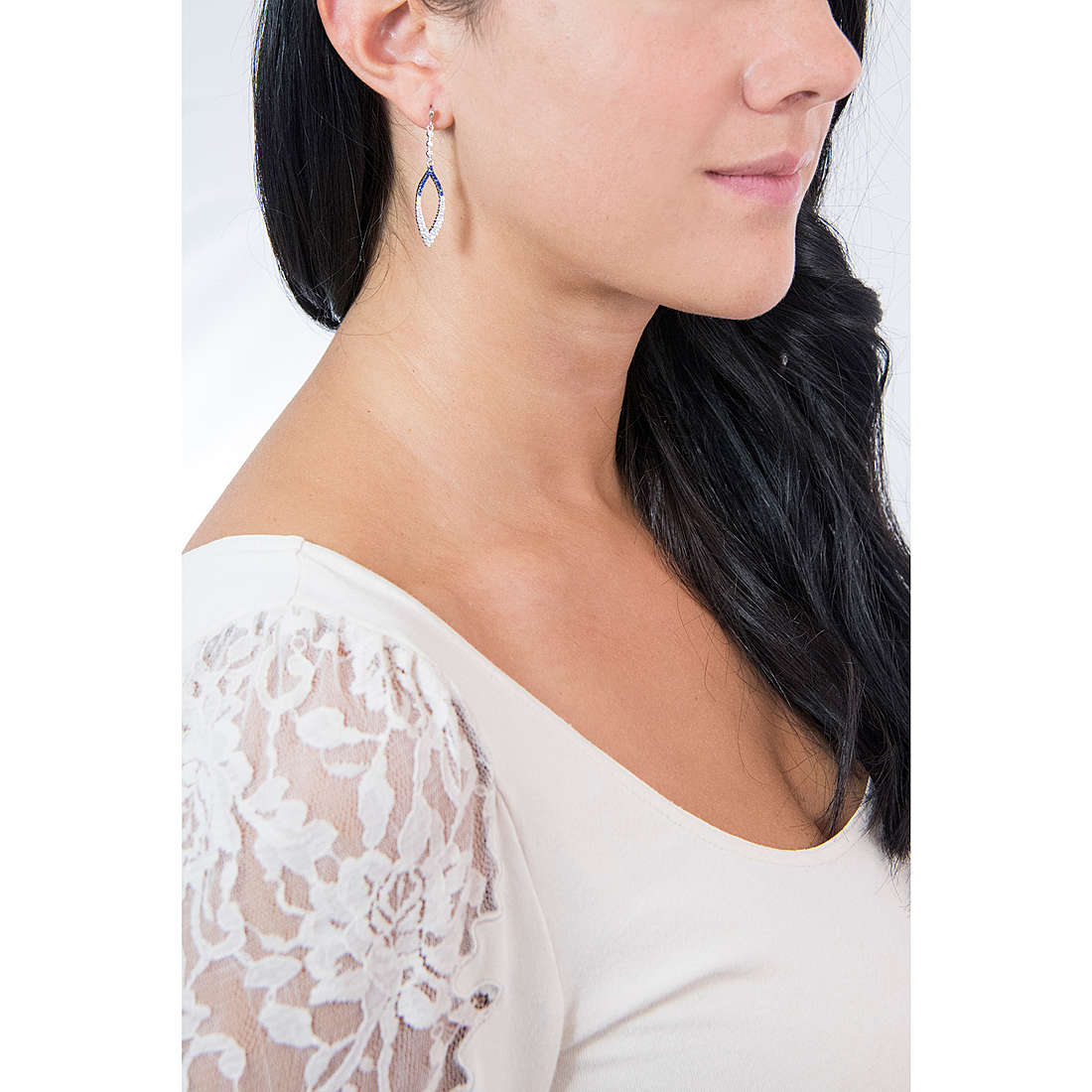 GioiaPura earrings woman INS069OR011BL wearing