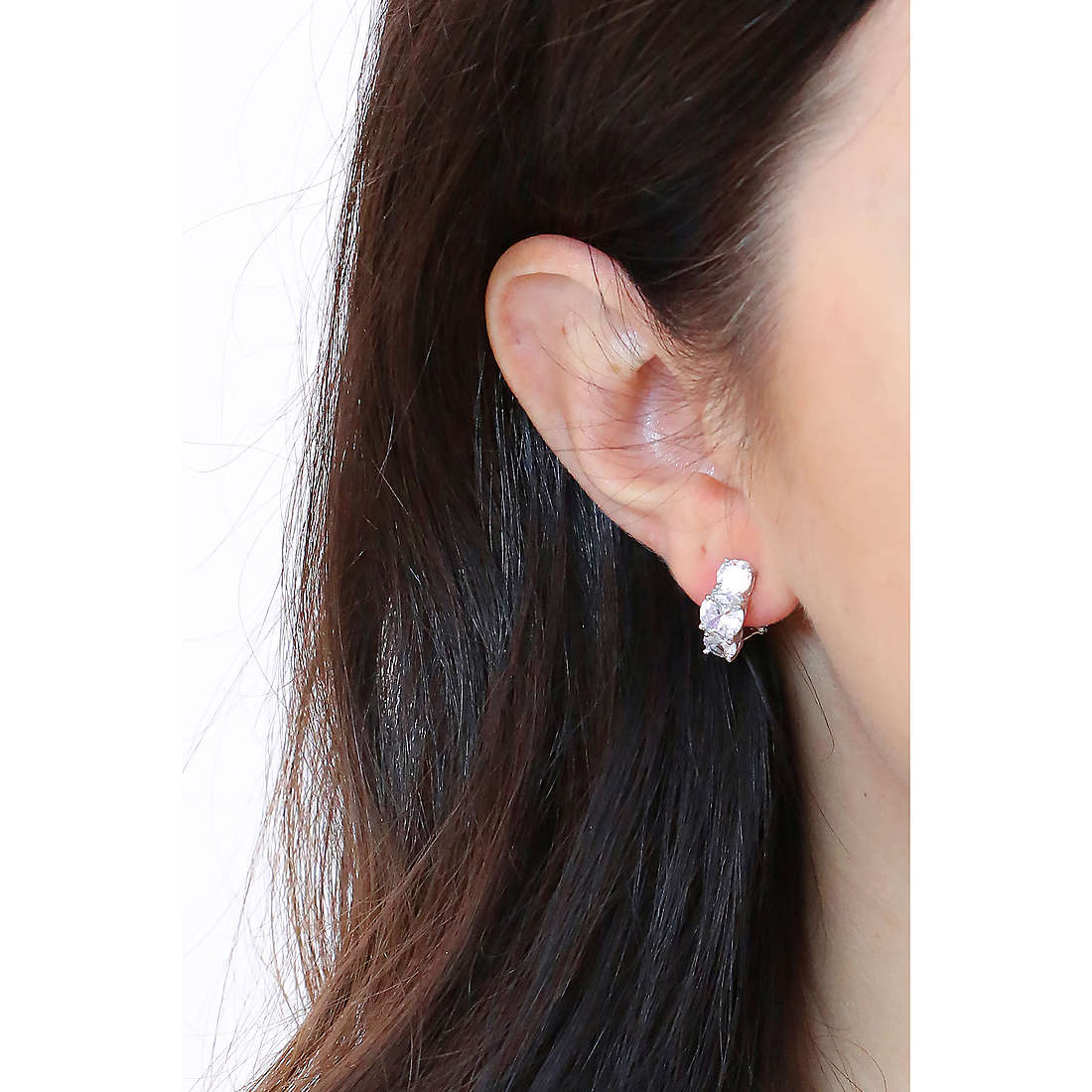 GioiaPura earrings woman INS126OR028RHWH wearing
