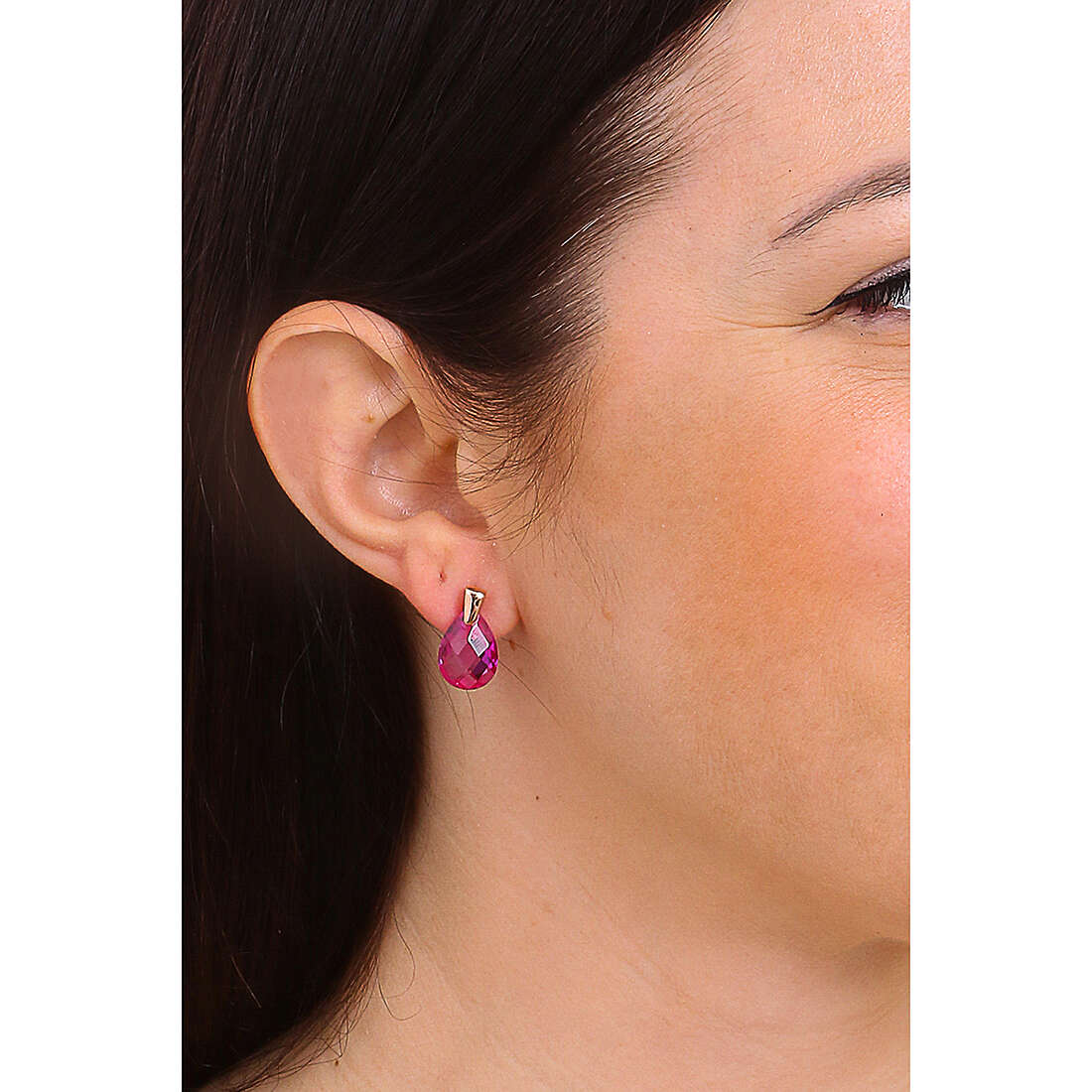 GioiaPura earrings woman INS126OR050RSLP wearing