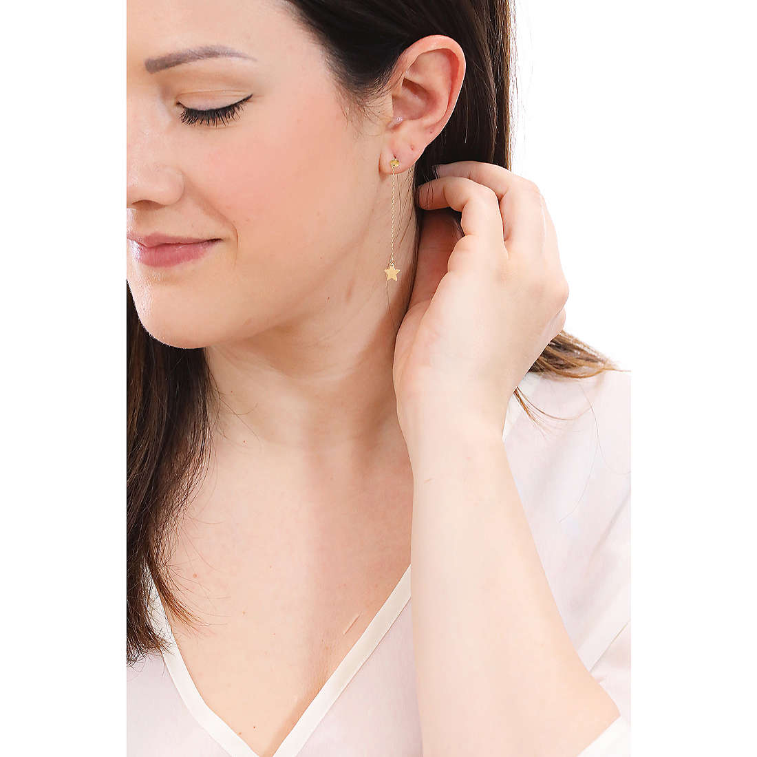 GioiaPura earrings Oro 750 woman GP-AD160G wearing
