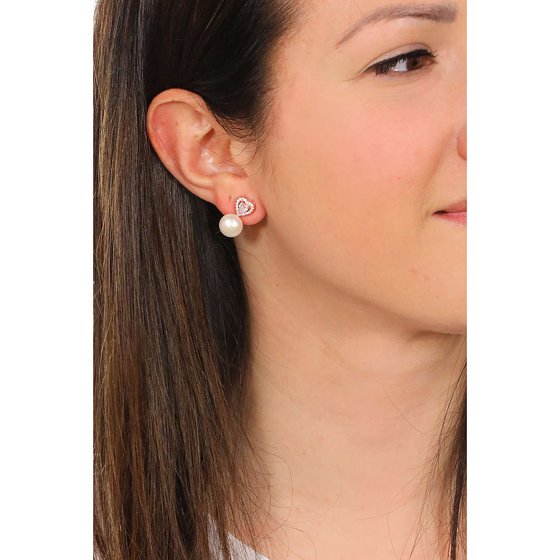 GioiaPura earrings woman ST48993-RS wearing