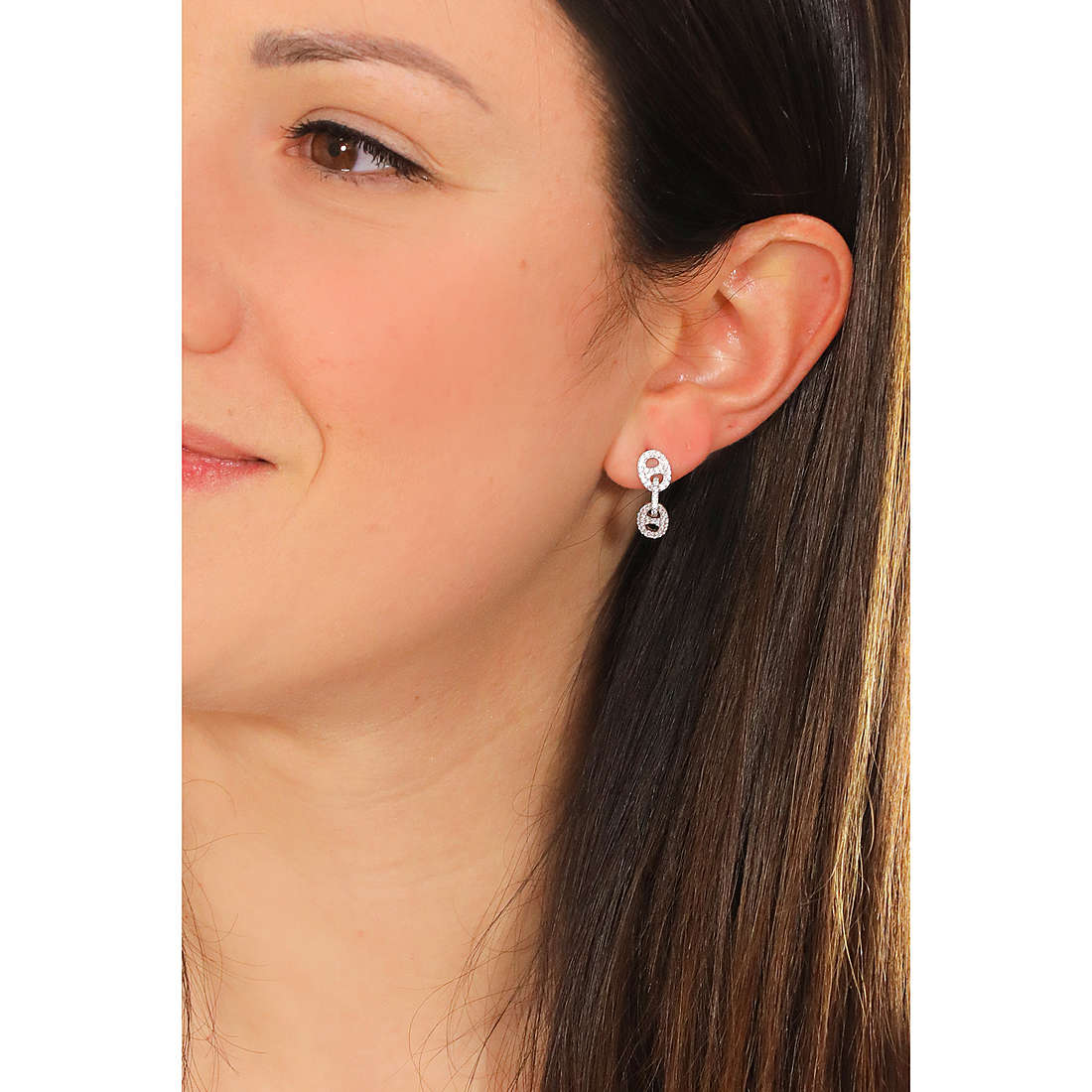 GioiaPura earrings woman ST64937-01RHBI wearing