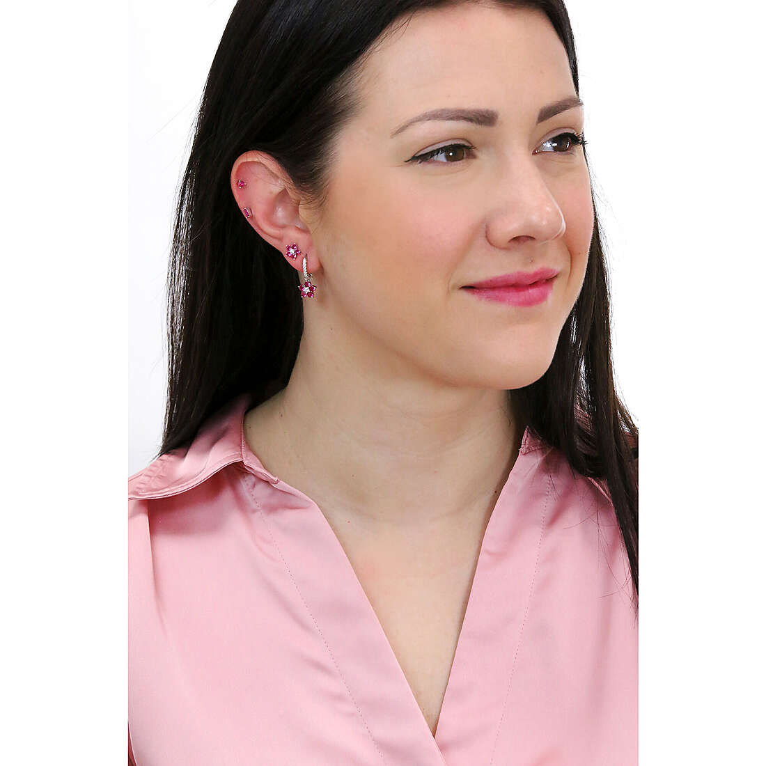 GioiaPura earrings woman ST66585-RHRO wearing